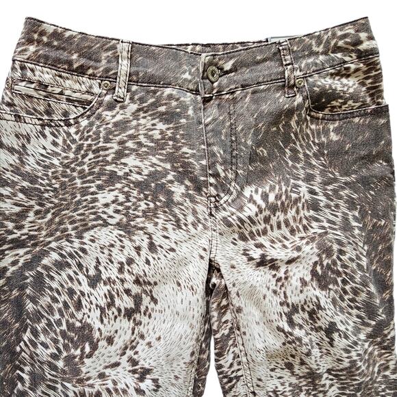 NWT Chico's Jeans Women's Size 6 Chicos 0.5 Platinum Pony Print Slim Tan Brown - Picture 4 of 14